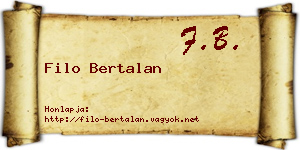 Filo Bertalan névjegykártya